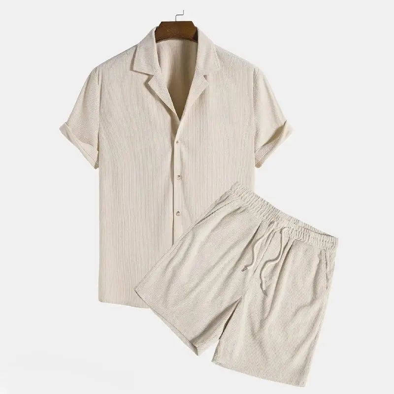 Set de blusa y pantalon corto para verano de caballero